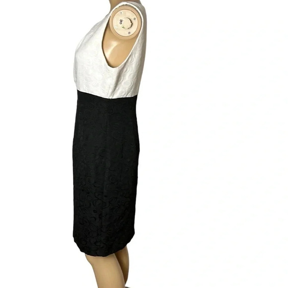 Jones & Co dress,women size 8 .Black & White,Colorblock,textured ,event,career - Picture 2 of 12
